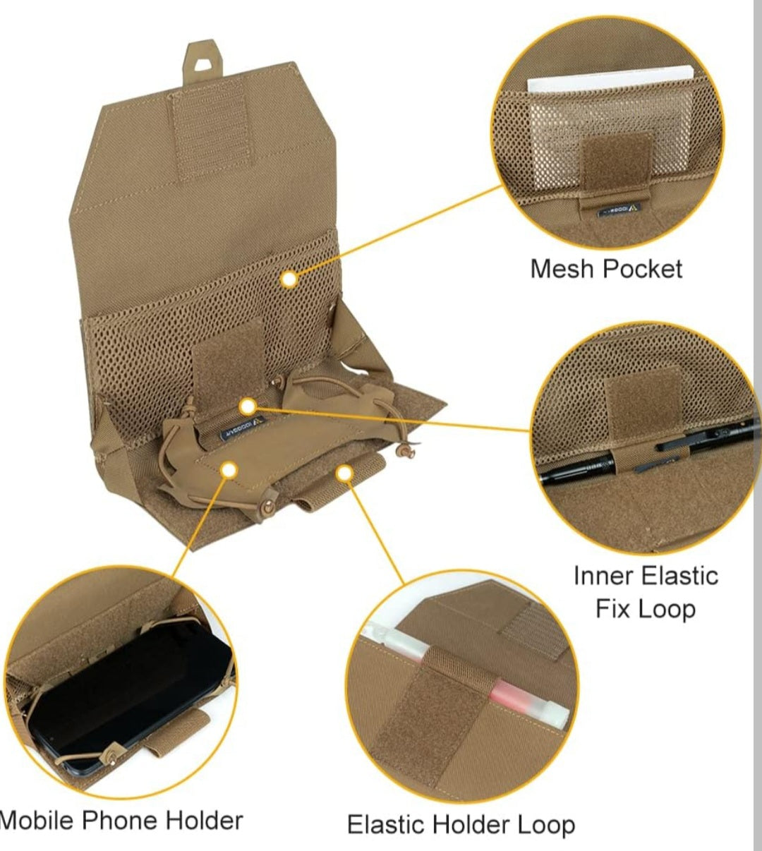 Tactical molle phone pouch with phone lanyard